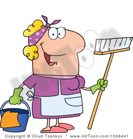 450x470 Housekeeper Clipart 1068441 Friendly Blond Maid Royalty Free