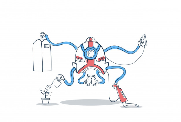 626x424 Modern Robot Housekeeping Vector Premium Download