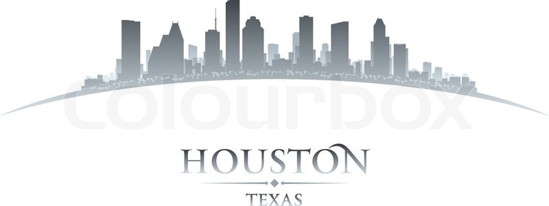800x300 Houston Texas City Skyline Silhouette. Vector Illustration Stock