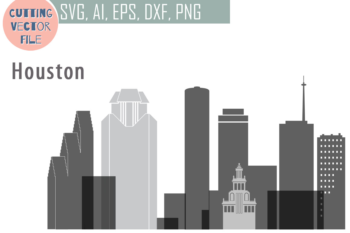 1158x772 Houston Vector, Texas Skyline Usa City, Design Bundles