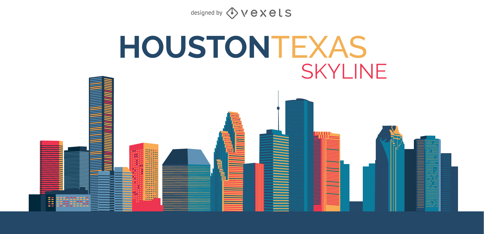 1601x776 Skyline Houston Illustration