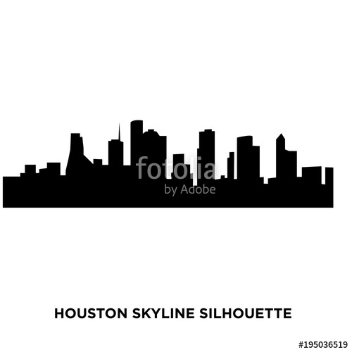 500x500 Houston Skyline Silhouette On White Background Stock Image And