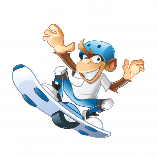 626x626 Monkey Jumping With Hoverboard Vector Premium Download
