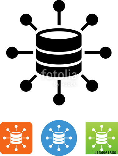 378x500 Database Hub With Data Points Icon Stock Image And Royalty Free