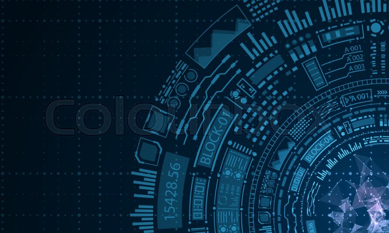 800x480 Futuristic Hud Elements Design, Techno Background