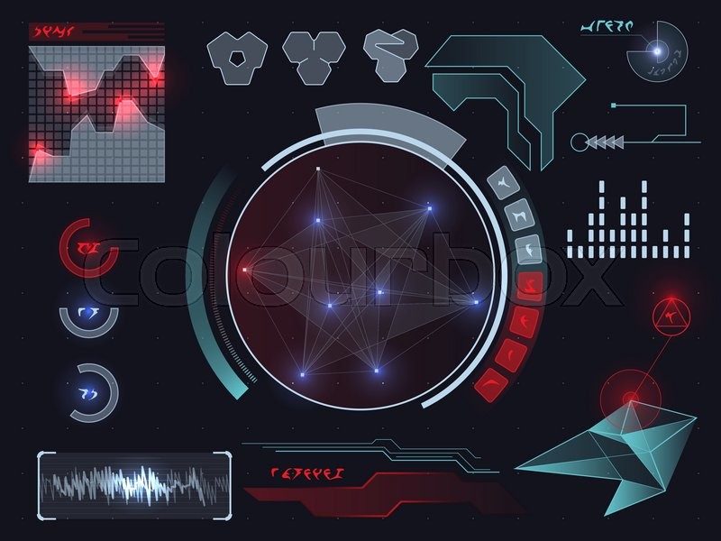800x600 Futuristic Sci Fi Virtual Touch User Interface Hud Elements