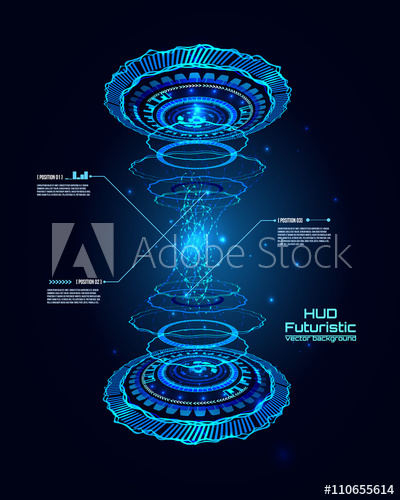 400x500 Futuristic Interface Infographics, Hud, Vector Background