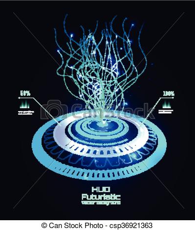 399x470 Futuristic Interface Infographics, Hud, Vector Background.... Clip