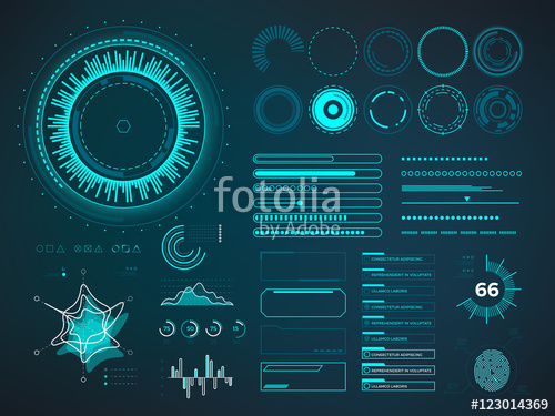 500x375 Futuristic User Interface Hud. Infographic Vector Elements Stock