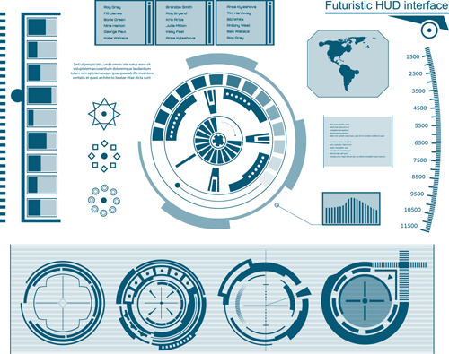 500x395 Futuristic Hud Interface Template Vector 01 Free Download