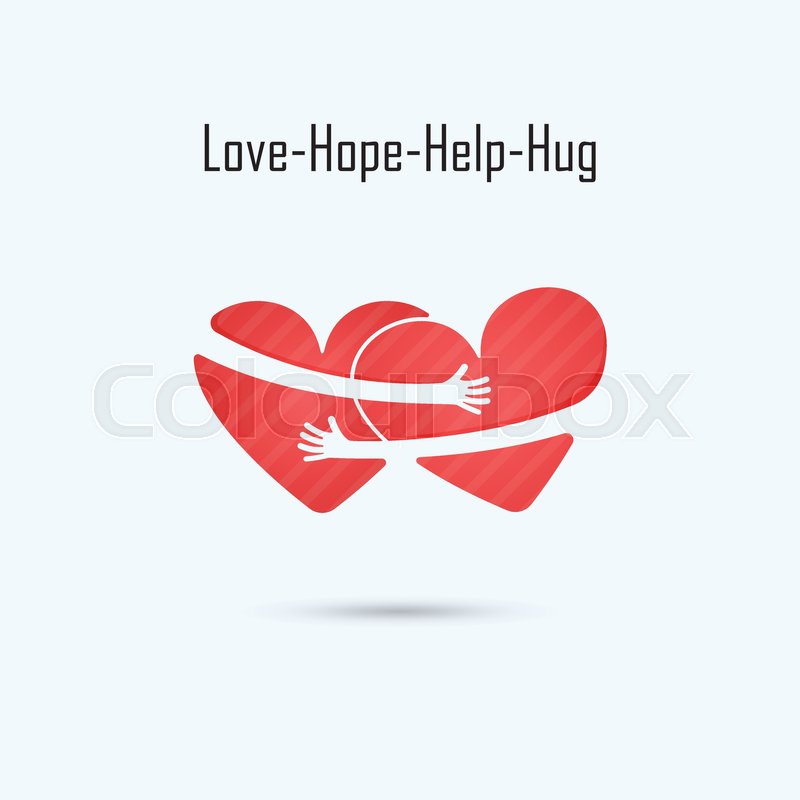 800x800 Love Hope Help Hug Vector Logo Design Template.aid Amp Love Icon