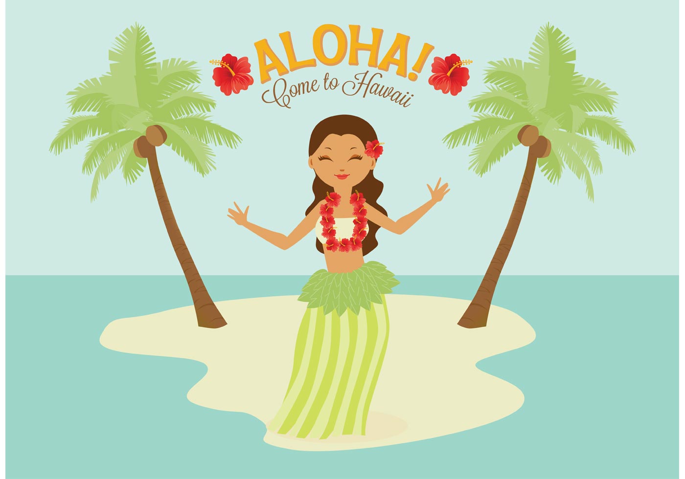 1400x980 Hula Dance Free Vector Art