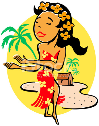 345x439 Hula Girl Stock Vector