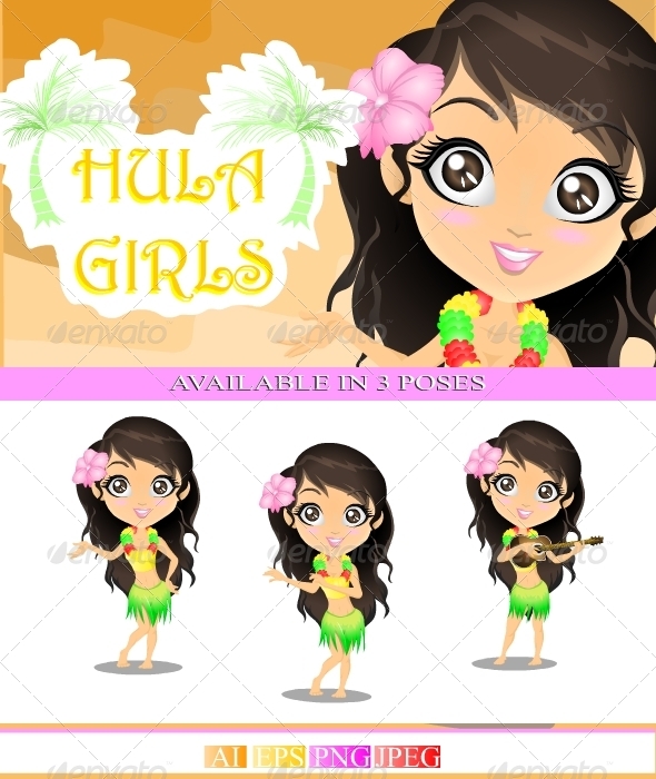 590x700 Hula Girls By Youngdzr Graphicriver