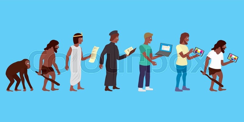 800x400 Illustration Of Human And Technic Evolution And Degradation In