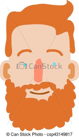 272x470 Cartoon Human Face Isolated On White. Vector Illustration.