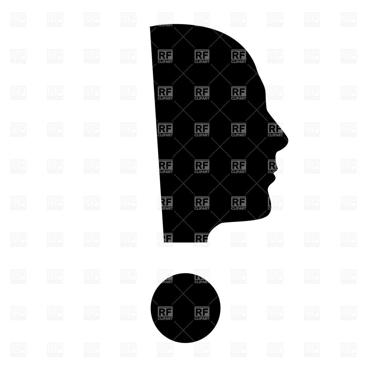 1200x1200 Human Face With Exclamation Mark Vector Image Vector Artwork Of