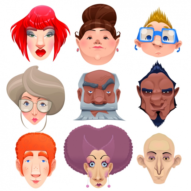 626x626 Human Faces Collection Vector Free Download