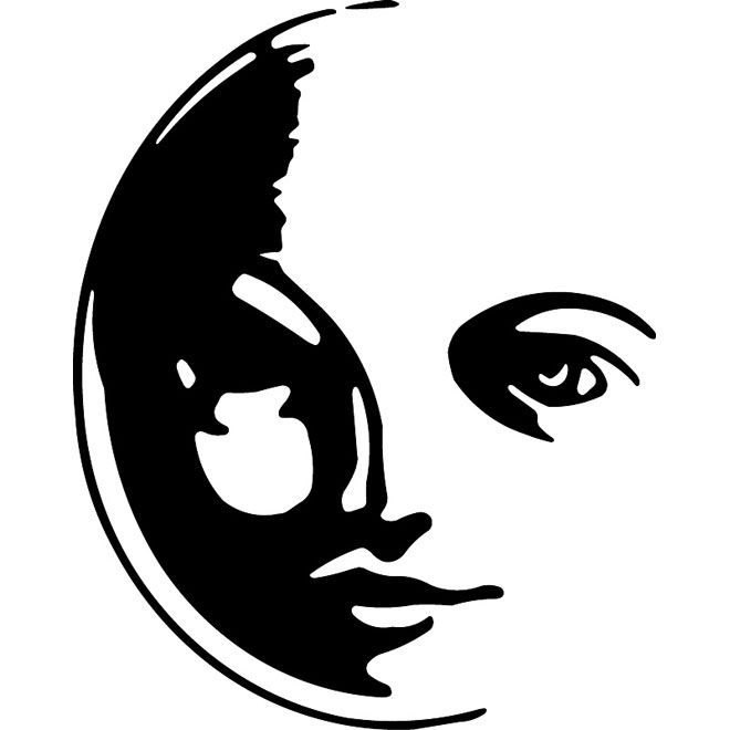 660x660 Moon Human Face Vector Image