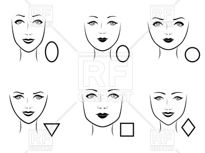 400x300 Set Of Human Faces Type With Corresponding Geometric Shapes Vector