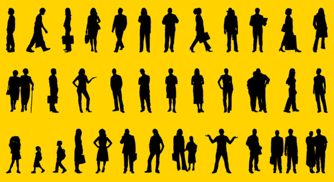650x356 Human Figure Silhouette Vector