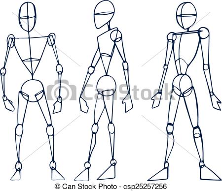 450x388 Human Figure Men B. Hand Drawn Vector Illustration Or Drawing Of