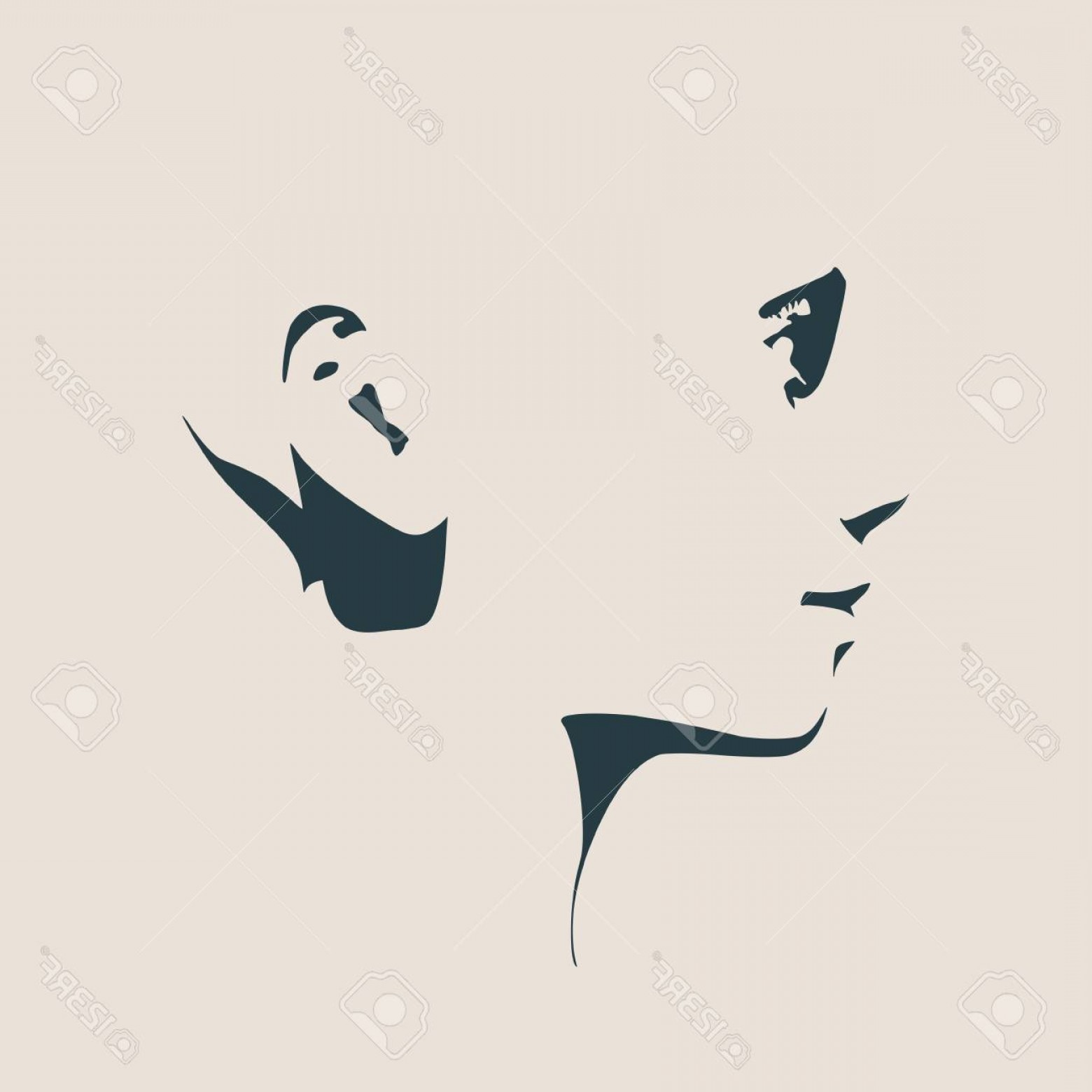 1560x1560 Photostock Vector Human Head Silhouette Face Side View Elegant