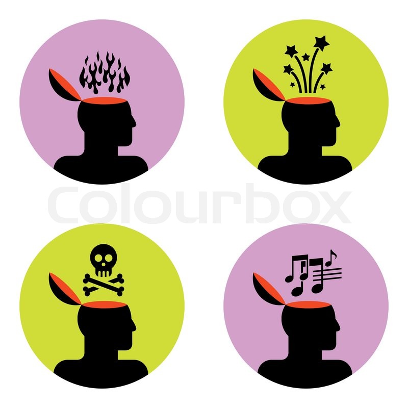 800x800 Various Icons Of Open Human Head Stock Vector Colourbox