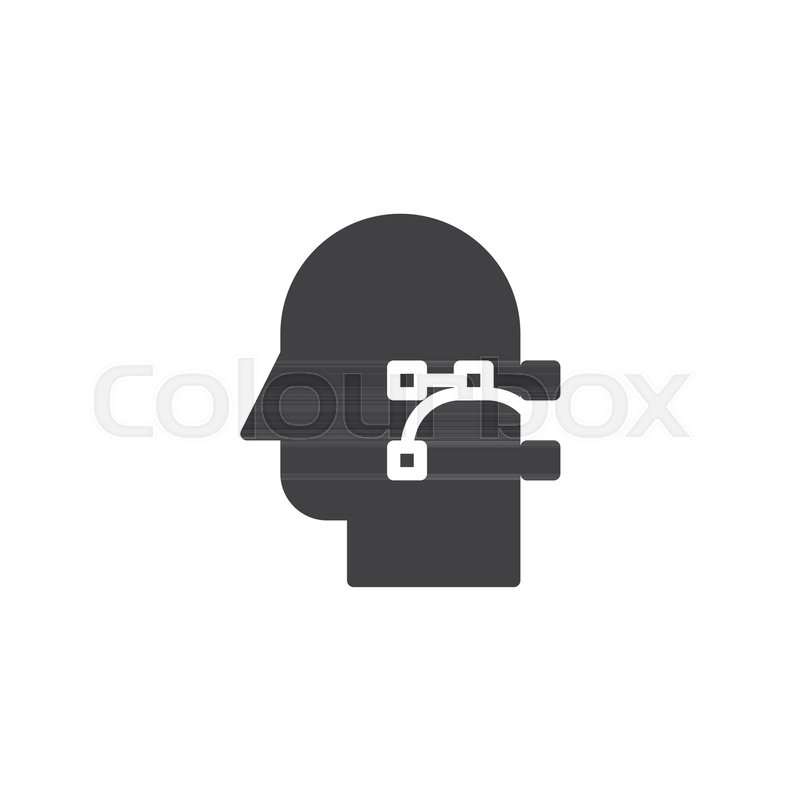 800x800 Vector Graphics And Human Head Vector Icon. Filled Flat Sign For