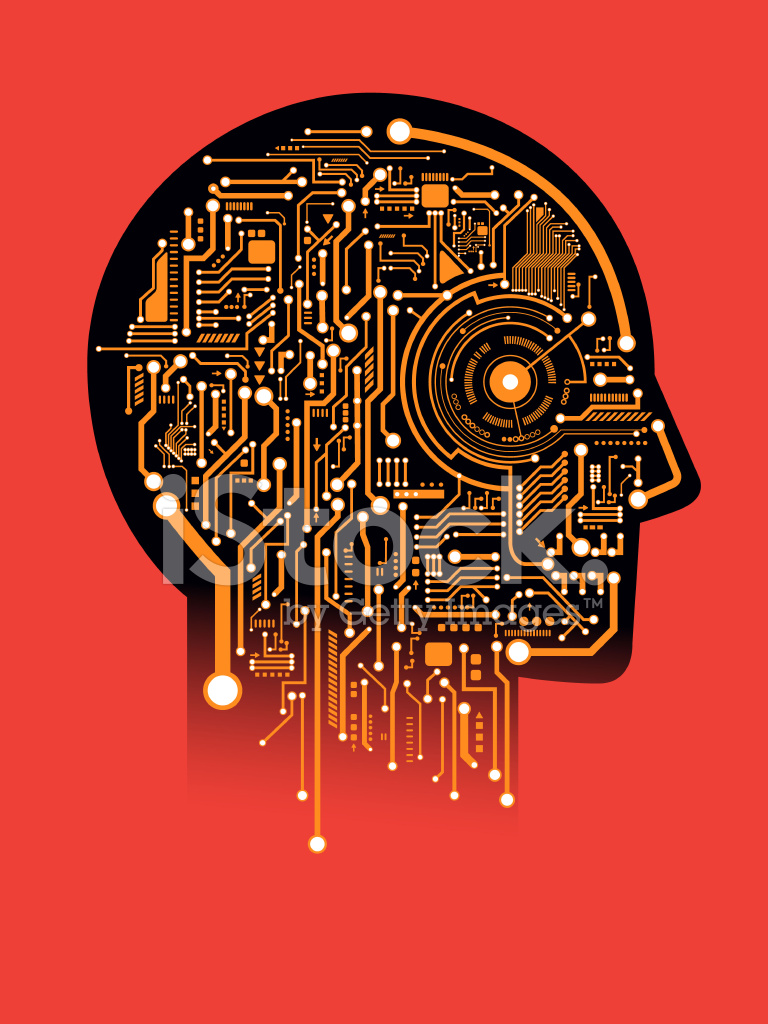 768x1024 Circuit Abstract Human Head Vector Background Stock Photos