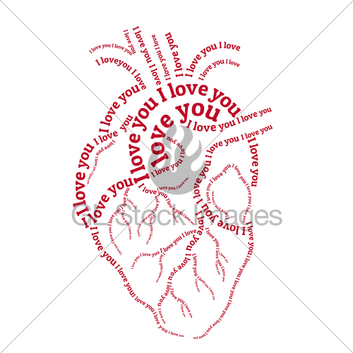 500x500 Red Human Heart, Vector Gl Stock Images