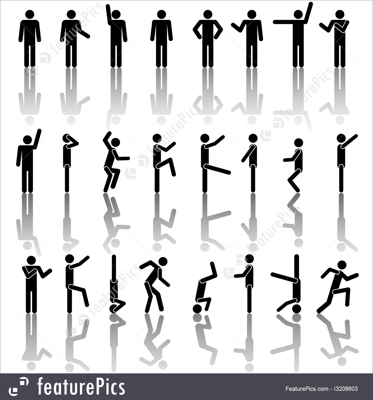1300x1392 Human Poses People In Different Poses Vector Icon