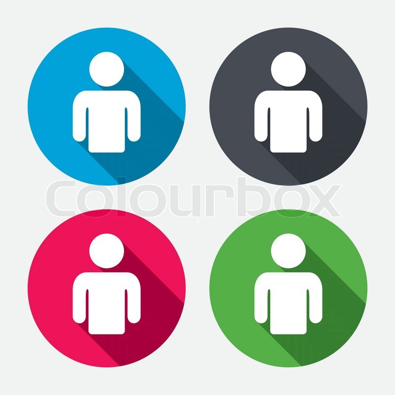 800x800 User Sign Icon. Person Symbol. Human Avatar. Circle Buttons With
