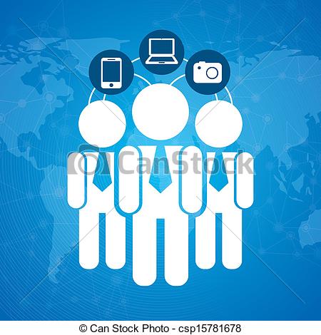 450x470 Human Resources Over Blue Background Vector Illustration.