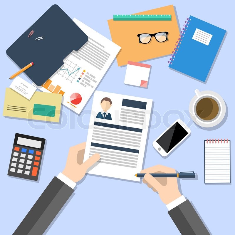 800x800 Business Concept For Human Resources Manager With Top View Of