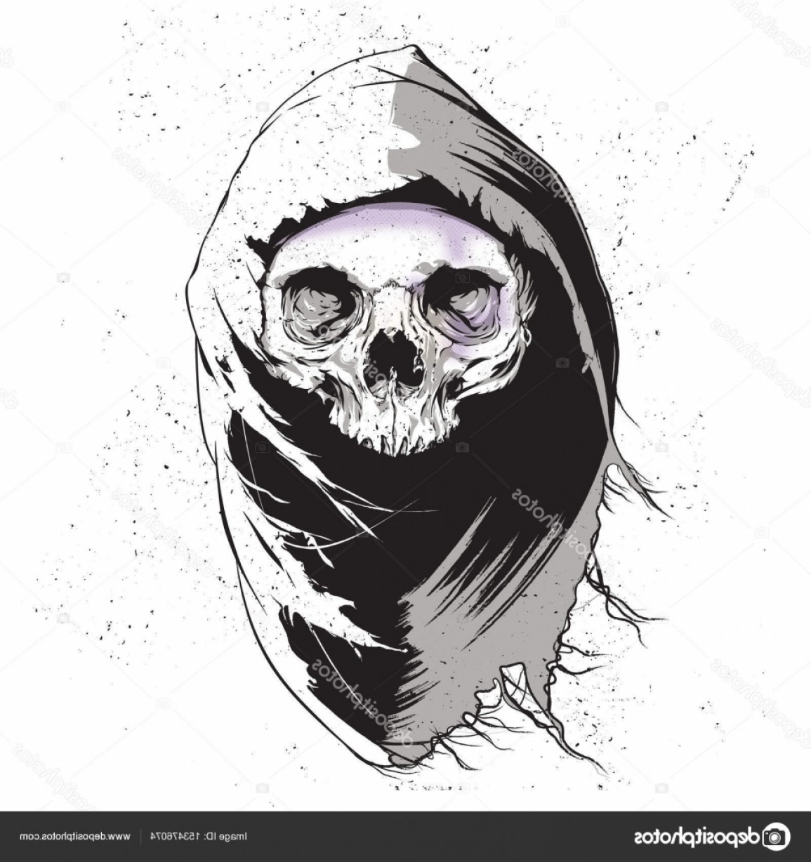 1155x1228 Stock Illustration Grim Reaper Human Skull Vector Shopatcloth