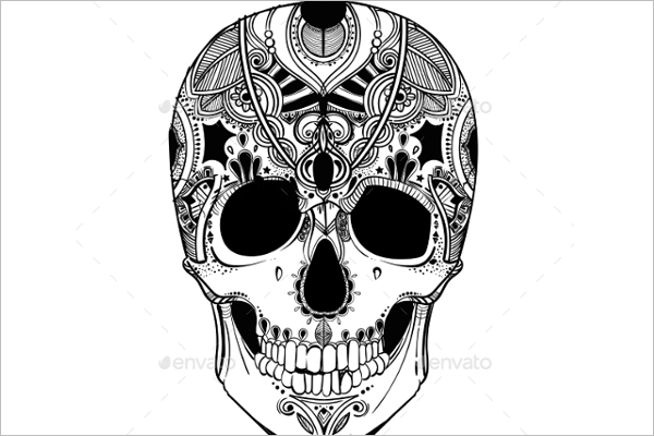 600x400 Decorative Human Skull Vector Design