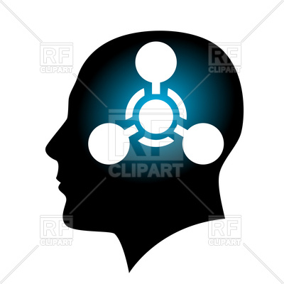 400x400 Human Head Profile With Chemical Weapon Sign Inside Vector Image