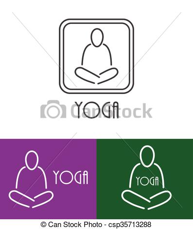397x470 Lotus Yoga Symbol Vector. Outline Human In Lotus Yoga Pose Symbol