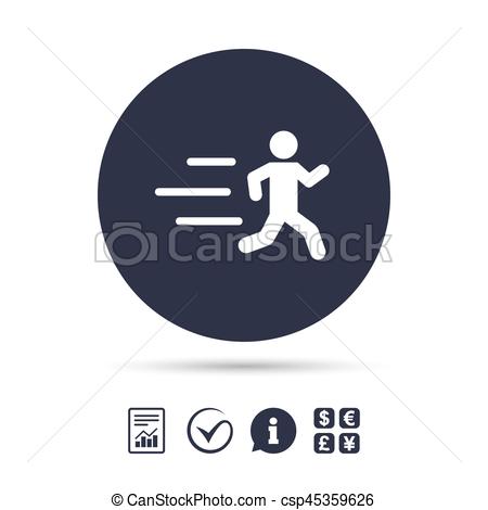 450x470 Running Sign Icon. Human Sport Symbol. Report Document