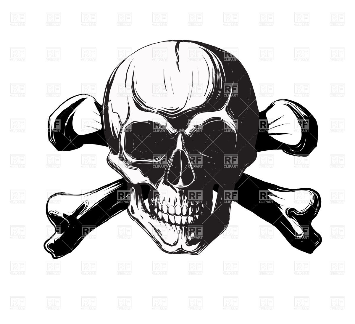 1200x1094 Human Skull And Bones. Pirate Symbol Isolated On A White