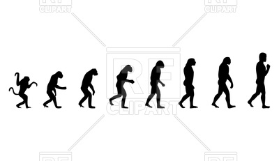 400x231 Evolution From Monkey To Human Vector Image Vector Artwork Of