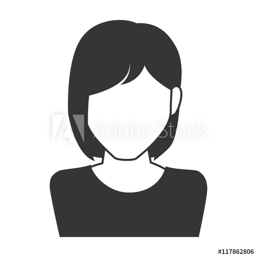 500x500 Woman Girl Female Person Short Hair Face Head Human Vector Graphic