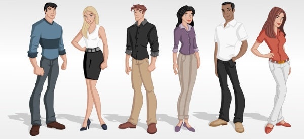 600x275 Cartoon Human Character Free Vector Download (19,512 Free Vector