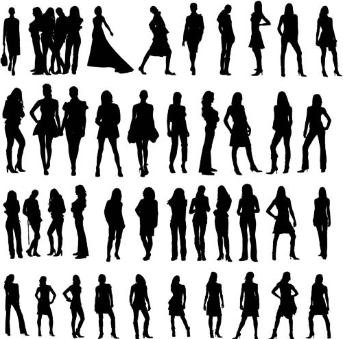 500x495 People Silhouettes Free Vector Ai Format Free Vector Download