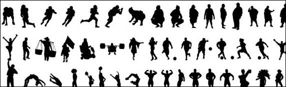 572x174 Awesome People Silhouette Vector Sets