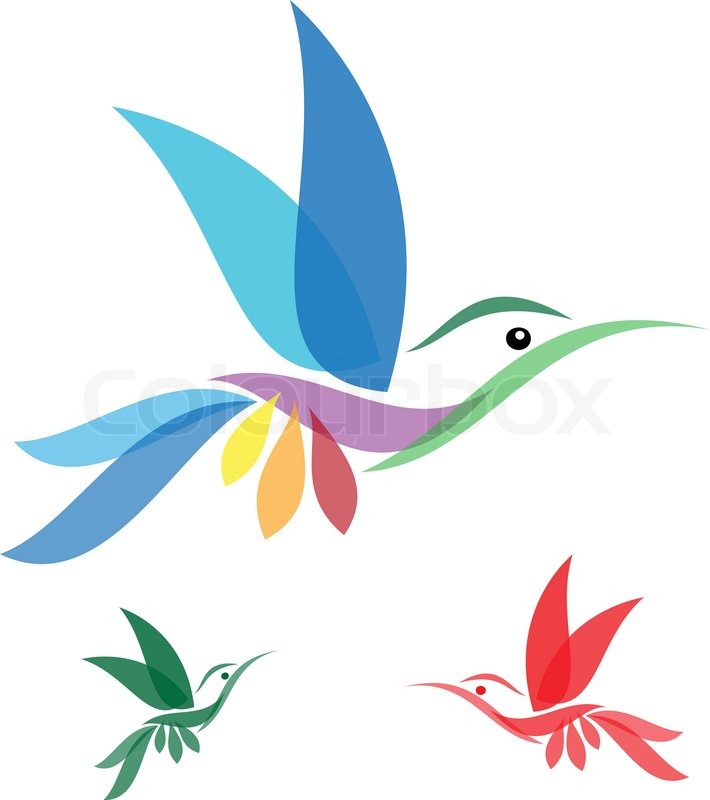 710x800 Vector Image Of An Hummingbird On White Background Stock Vector