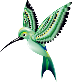 288x326 Green Hummingbird Vector Material Free Download