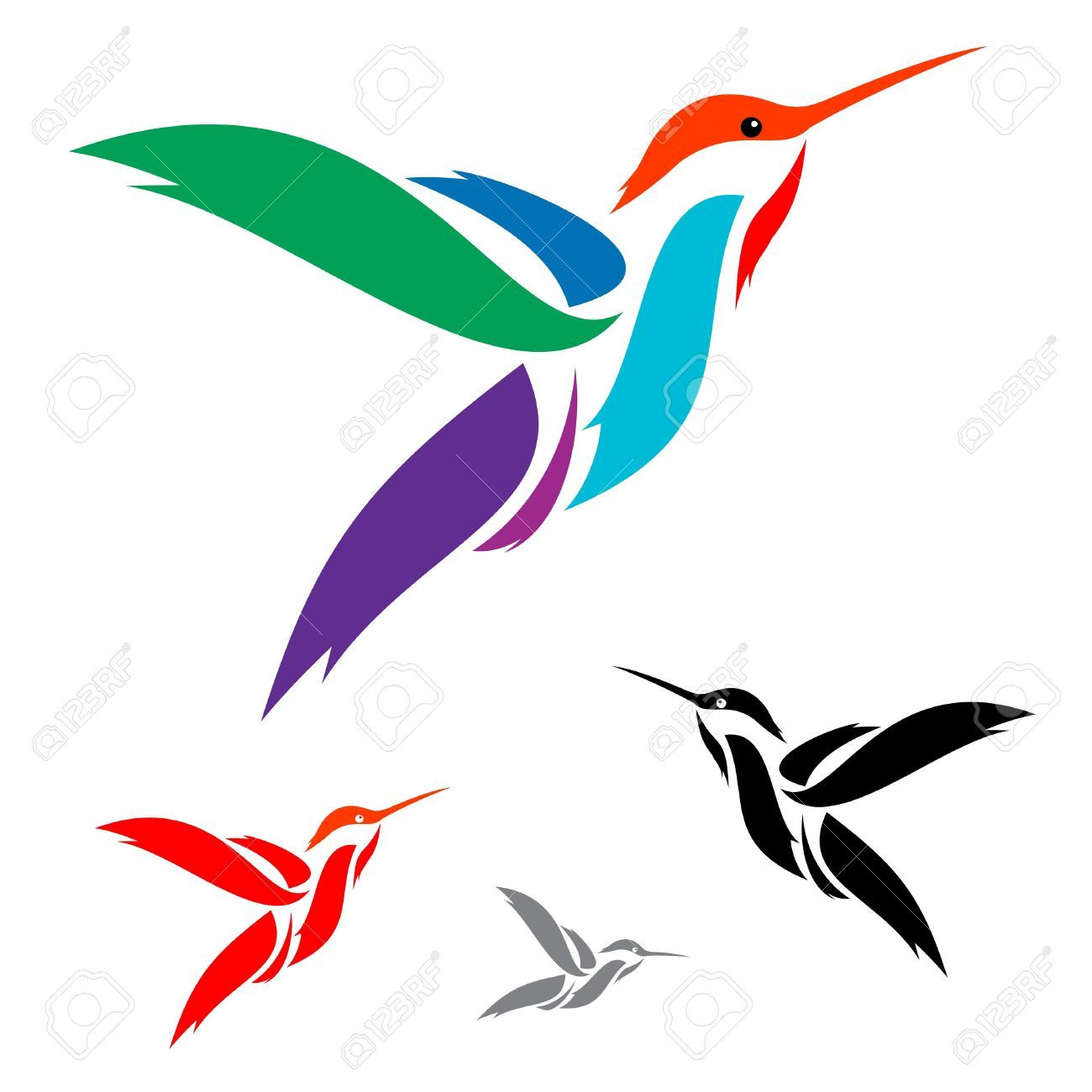 1300x1300 Hummingbird Vector Art