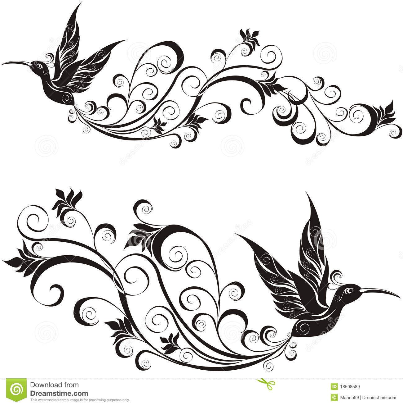 1300x1307 Hummingbird. Vector Illustration Royalty Free Stock Images